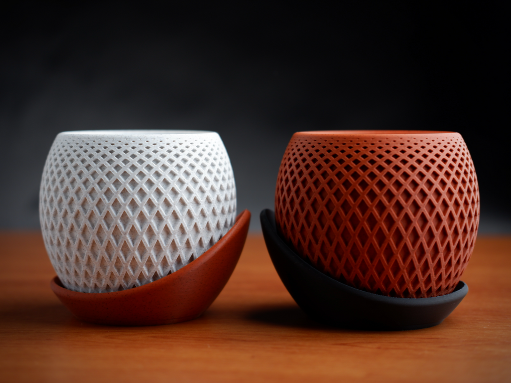 Vaso Decorativo para Plantas com Drenagem e Prato | Cachepô Moderno Vazado para Suculentas e Flores