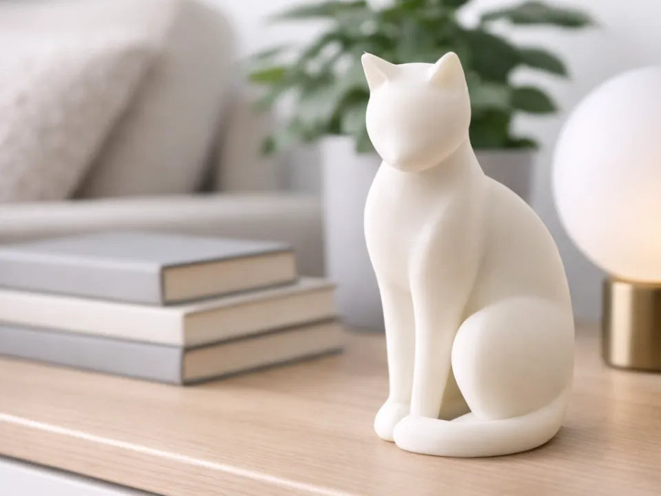Gato Decorativo Minimalista – Escultura Moderna em 3D