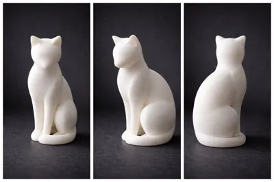 Gato Decorativo Minimalista – Escultura Moderna em 3D