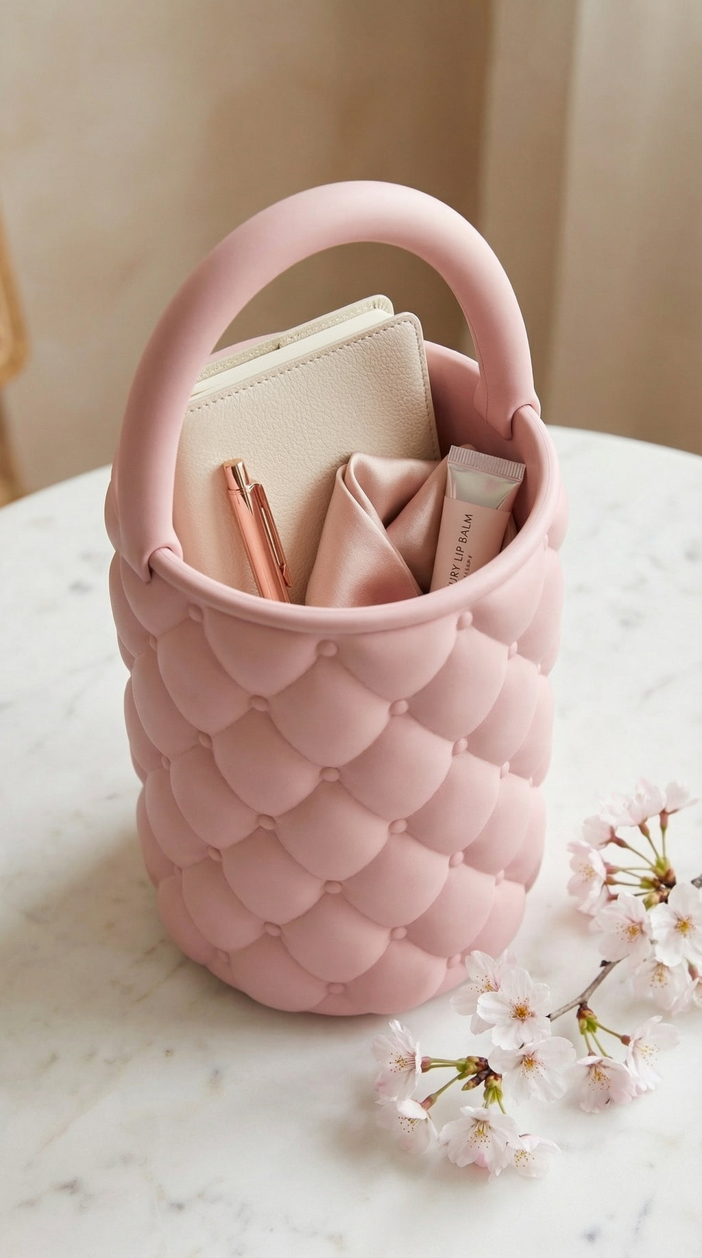 Porta-Pincéis de Maquilhagem Rosa | Organizador Elegante